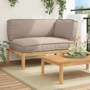 Kavčna garnitura Taupe 133 x 92 x 69 cm Masiven les akacije