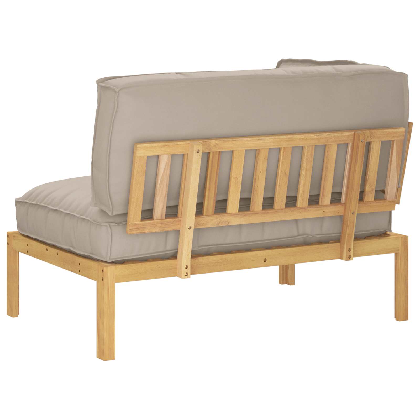 Bankstel met kussen Taupe 133 x 92 x 69 cm Massief Acaciahout image 9