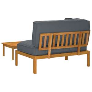 Set pohovek s polštářem 2 pcs Antracit Masivní akátové dřevo - obrázek 11