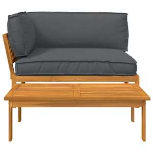 Set pohovek s polštářem 2 pcs Antracit Masivní akátové dřevo - obrázek 9