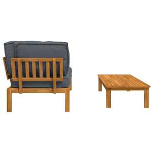Set pohovek s polštářem 2 pcs Antracit Masivní akátové dřevo - obrázek 10