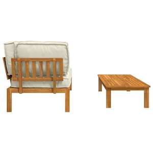 Set pohovek s polštářem 2 pcs Krémová Masivní akátové dřevo - obrázek 10