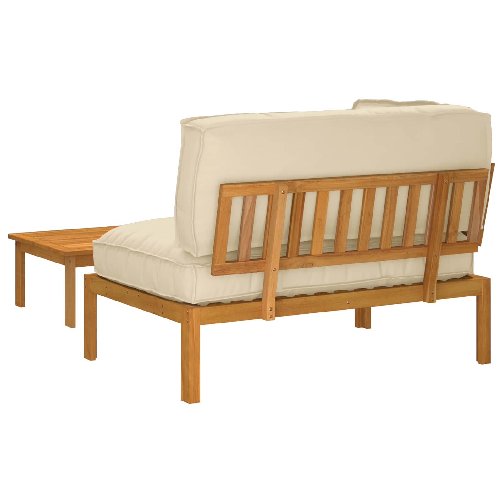 Bankstel met kussen Effen 2 pcs Beige Massief Acaciahout image 11