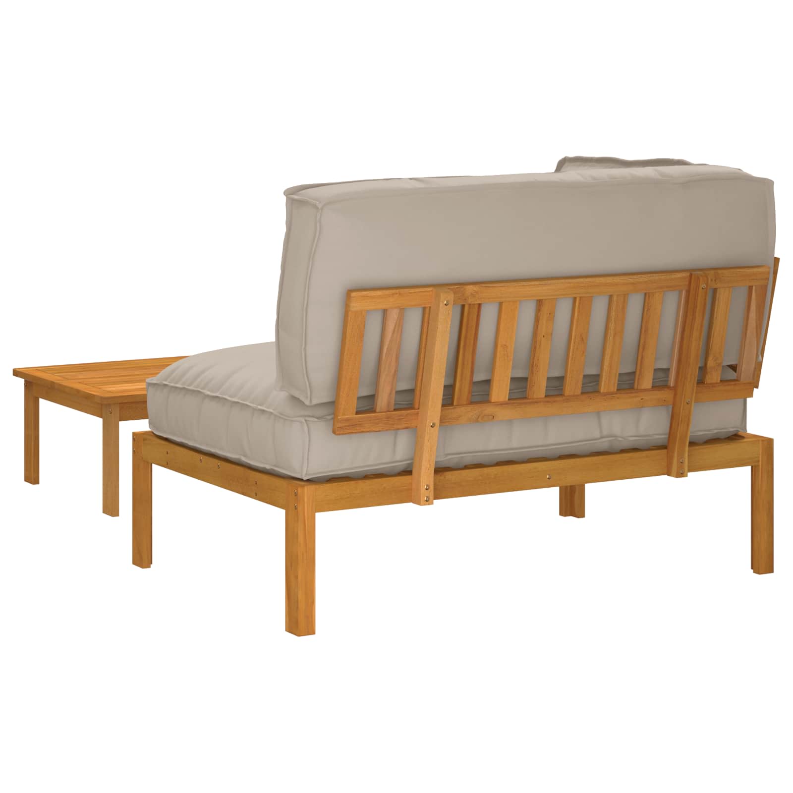Bankstel met kussen Effen 2 pcs Taupe Massief Acaciahout image 11