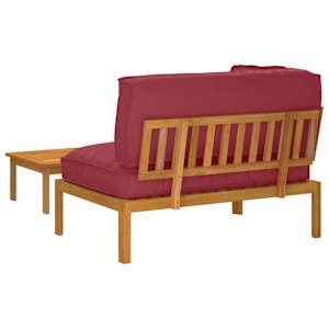 Set pohovek 2 pcs Víno Červené Masivní akátové dřevo - obrázek 11