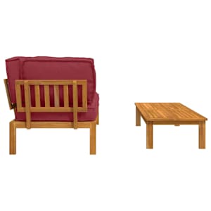 Set pohovek 2 pcs Víno Červené Masivní akátové dřevo - obrázek 10