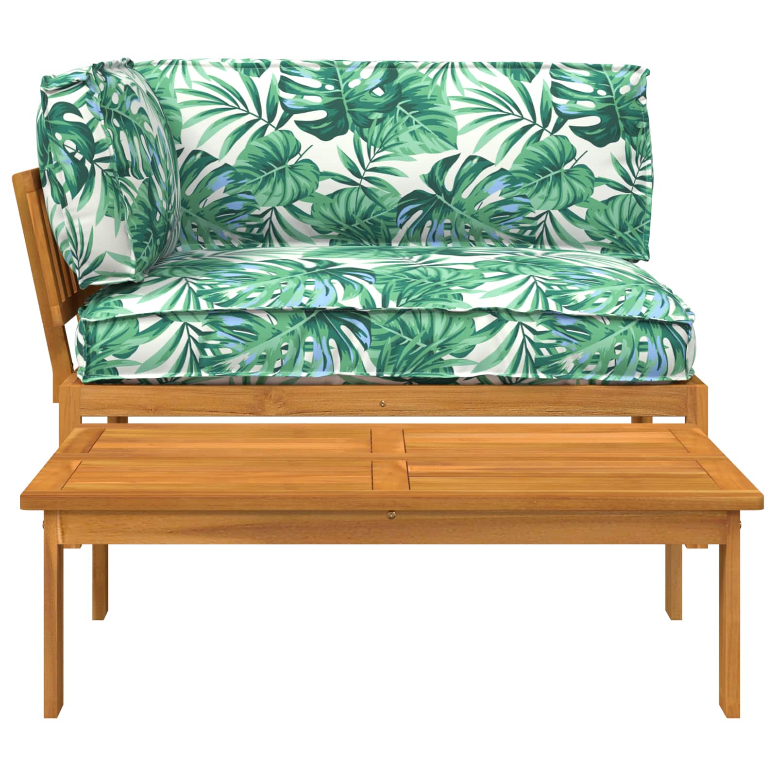 Bankstel met kussen Blad 2 pcs Bladpatroon Massief Acaciahout image 9