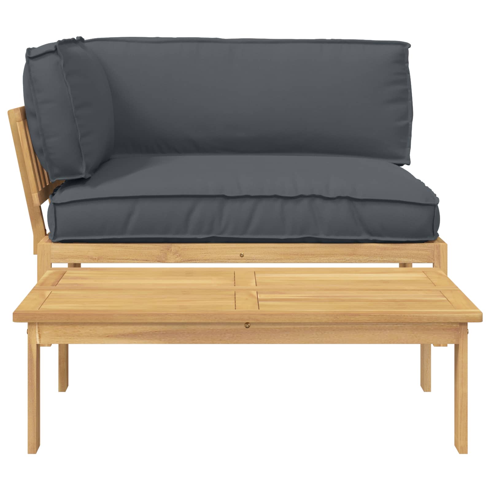 Bankstel met kussen Effen 2 pcs Antraciet Massief Acaciahout image 9