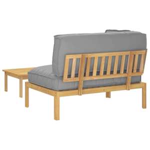 Set pohovek s polštářem 2 pcs Šedá Masivní akátové dřevo - obrázek 11