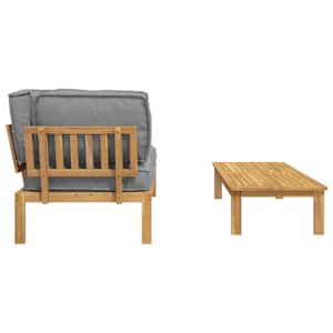 Set pohovek s polštářem 2 pcs Šedá Masivní akátové dřevo - obrázek 10