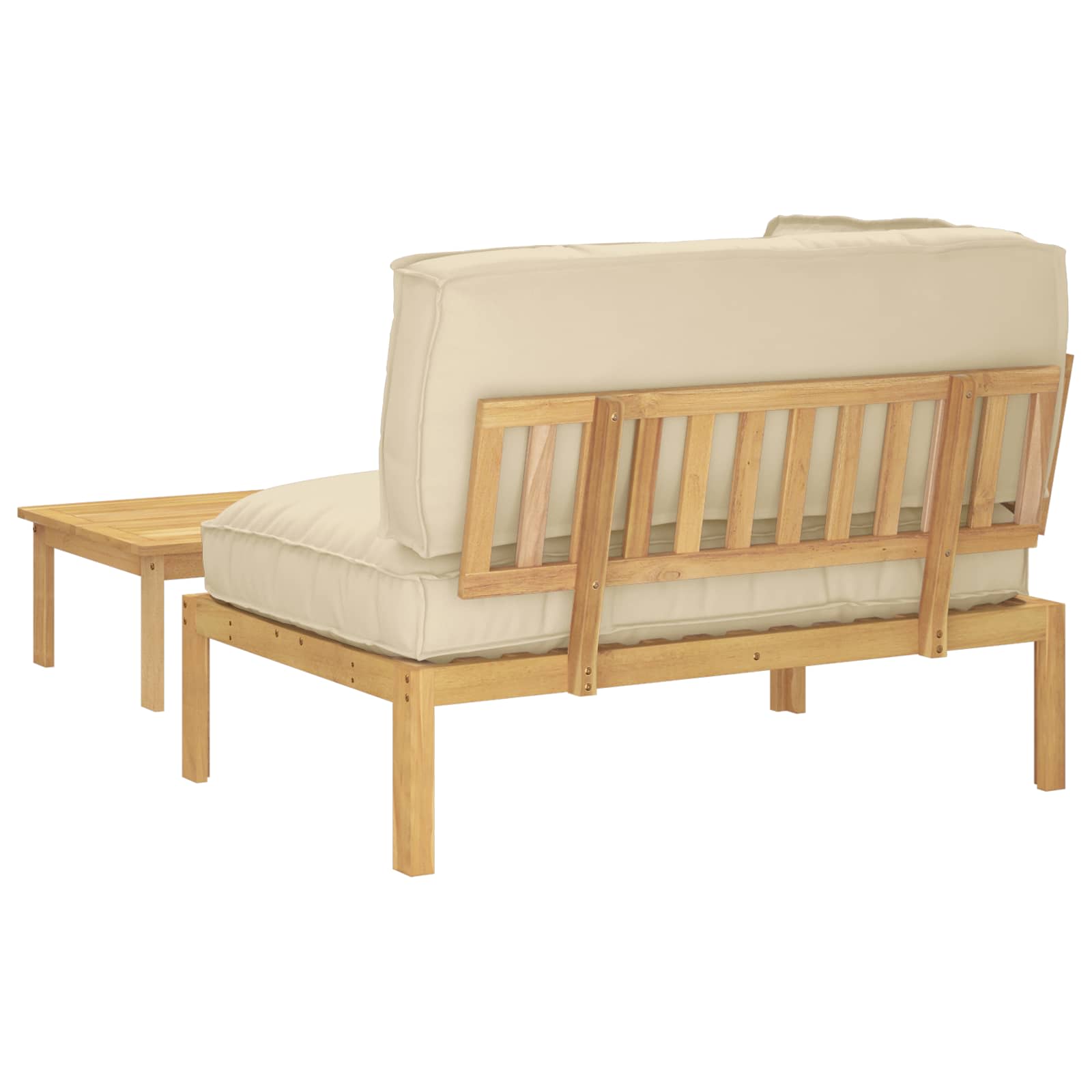 Bankstel met kussen Effen 2 pcs Beige Massief Acaciahout image 11