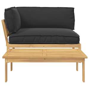 Set pohovek s polštářem 2 pcs Černá Masivní akátové dřevo - obrázek 9
