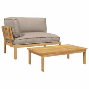 Set pohovek s polštářem 2 pcs Taupe Masivní akátové dřevo - obrázek 2