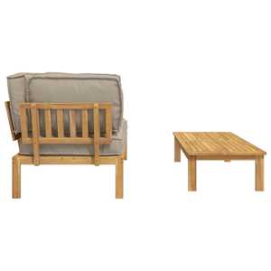 Set pohovek s polštářem 2 pcs Taupe Masivní akátové dřevo - obrázek 10