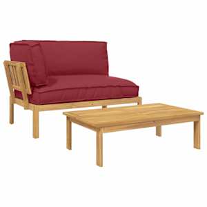 Set pohovek 2 pcs Víno Červené Masivní akátové dřevo - obrázek 2