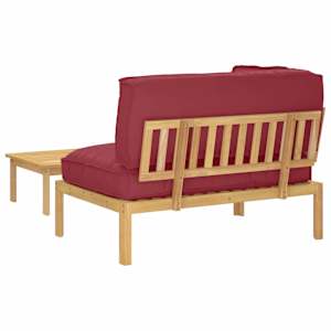 Set pohovek 2 pcs Víno Červené Masivní akátové dřevo - obrázek 11