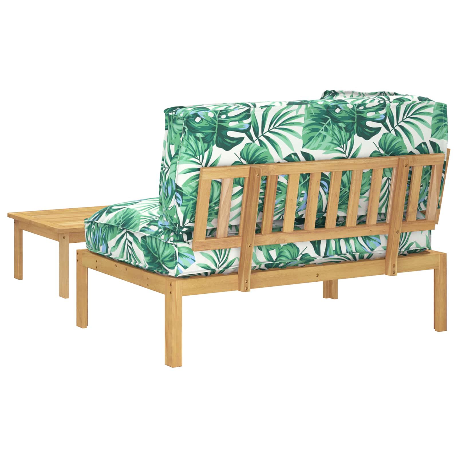 Bankstel met kussen Blad 2 pcs Bladpatroon Massief Acaciahout image 11
