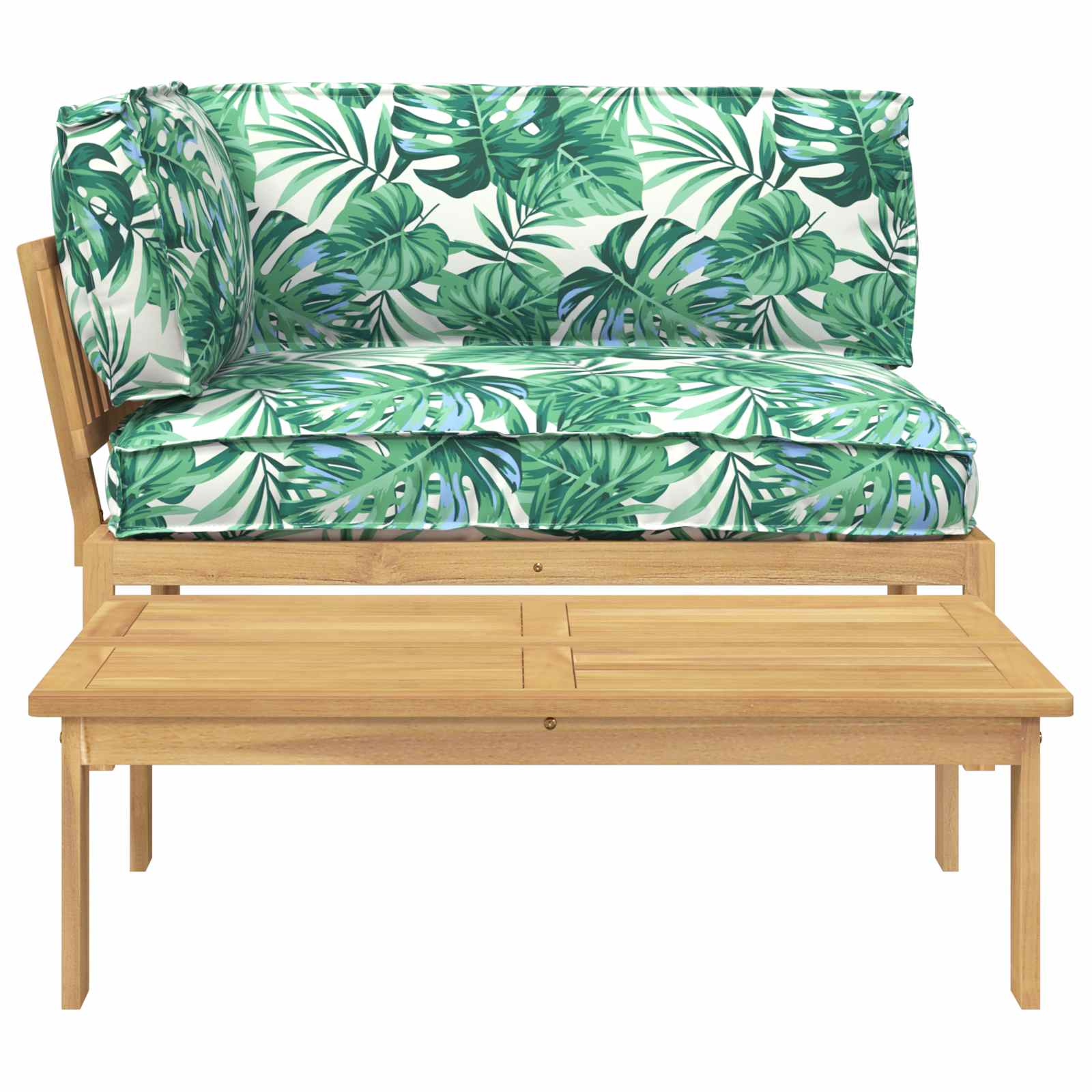 Bankstel met kussen Blad 2 pcs Bladpatroon Massief Acaciahout image 9
