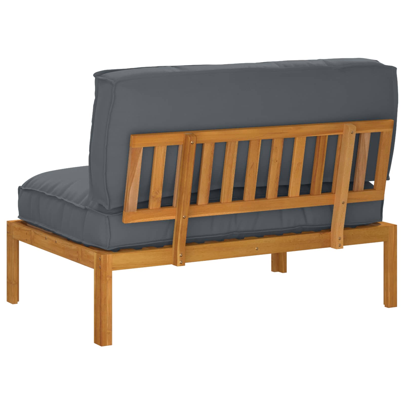 Bankstel Effen Antraciet 120 x 92 x 69 cm Massief Acaciahout image 8