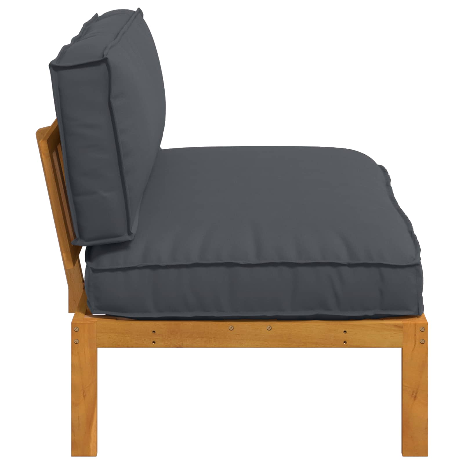 Bankstel Effen Antraciet 120 x 92 x 69 cm Massief Acaciahout image 7