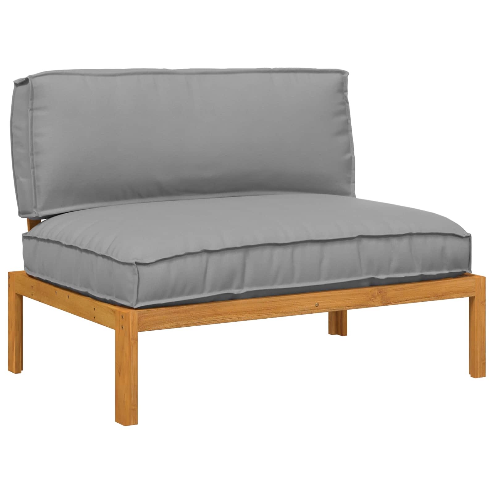 Bankstel met kussen Grijs 120 x 92 x 69 cm Massief Acaciahout image 2