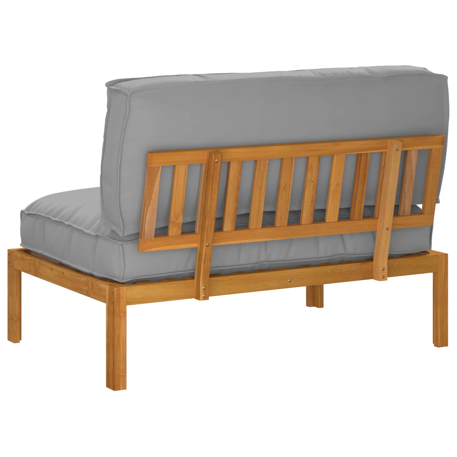 Bankstel met kussen Grijs 120 x 92 x 69 cm Massief Acaciahout image 8