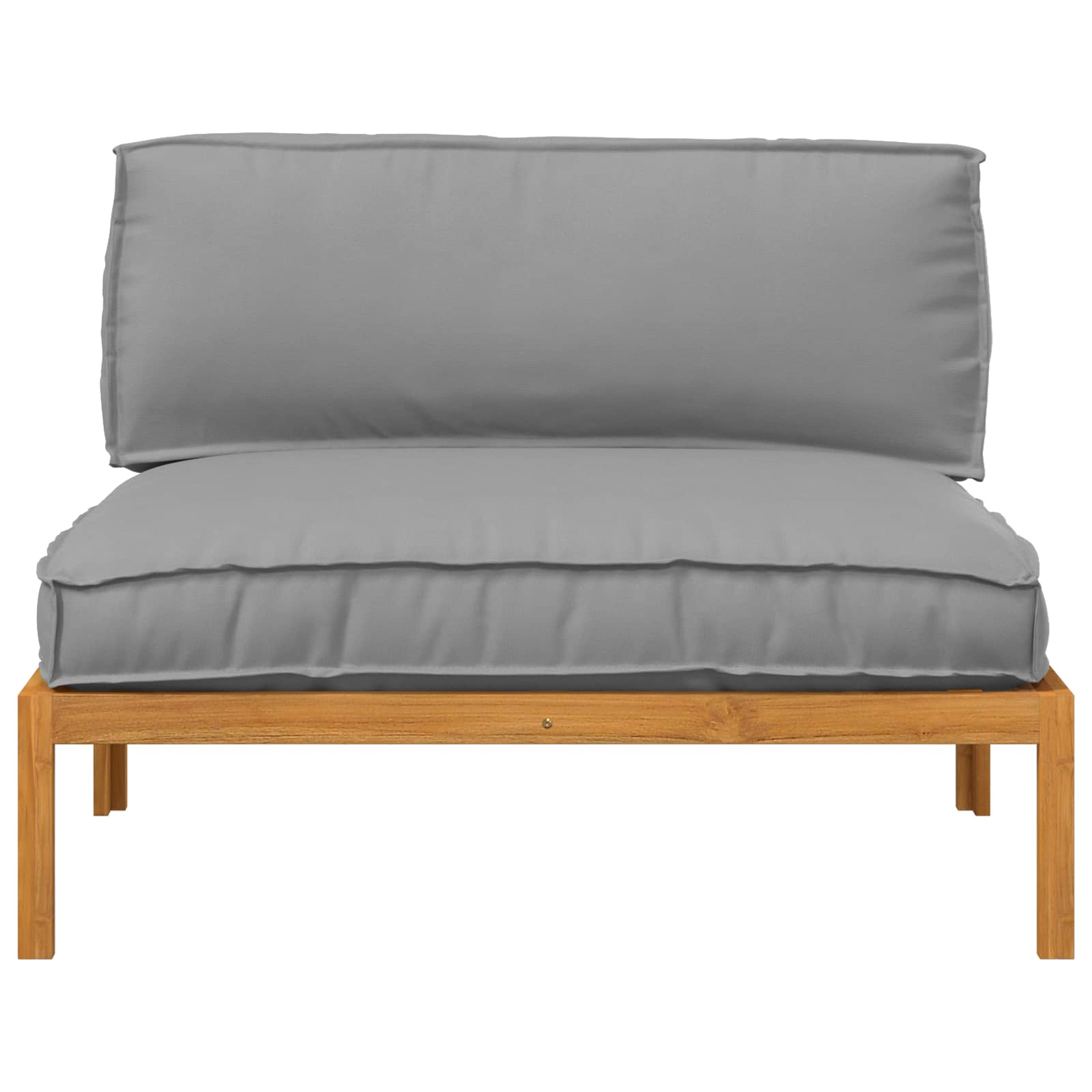 Bankstel met kussen Grijs 120 x 92 x 69 cm Massief Acaciahout image 6