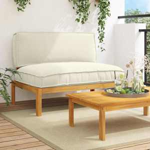 Set pohovek Krémová 120 x 92 x 69 cm Masivní akátové dřevo - obrázek 1