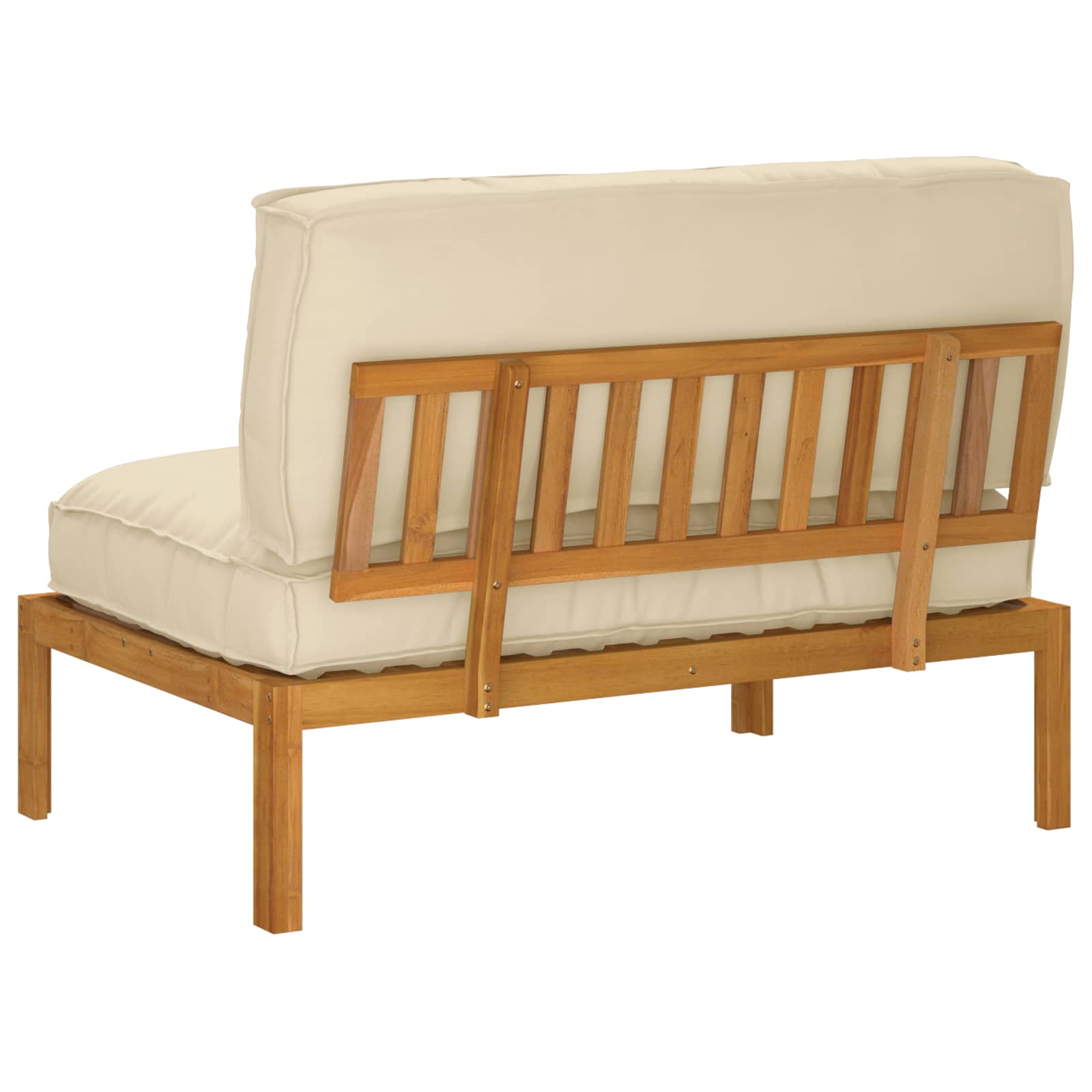 Bankstel met kussen Beige 120 x 92 x 69 cm Massief Acaciahout image 8