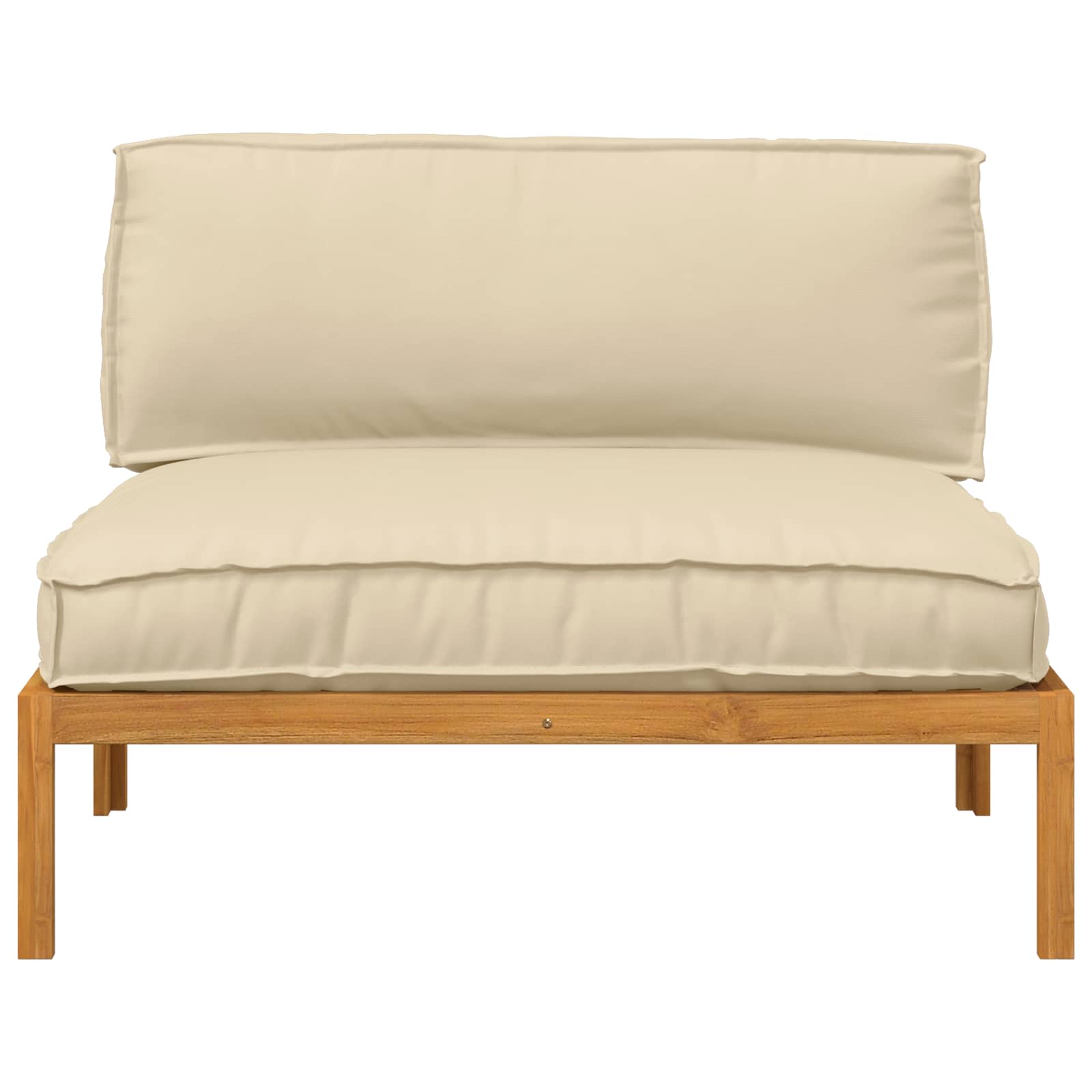 Bankstel met kussen Beige 120 x 92 x 69 cm Massief Acaciahout image 6