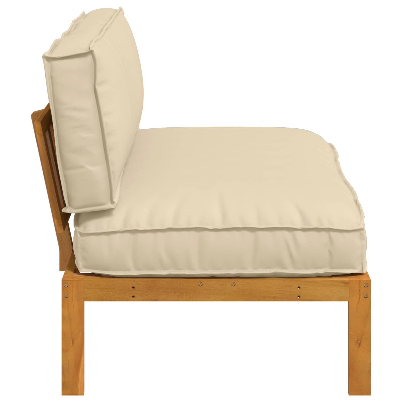 Bankstel met kussen Beige 120 x 92 x 69 cm Massief Acaciahout image 7