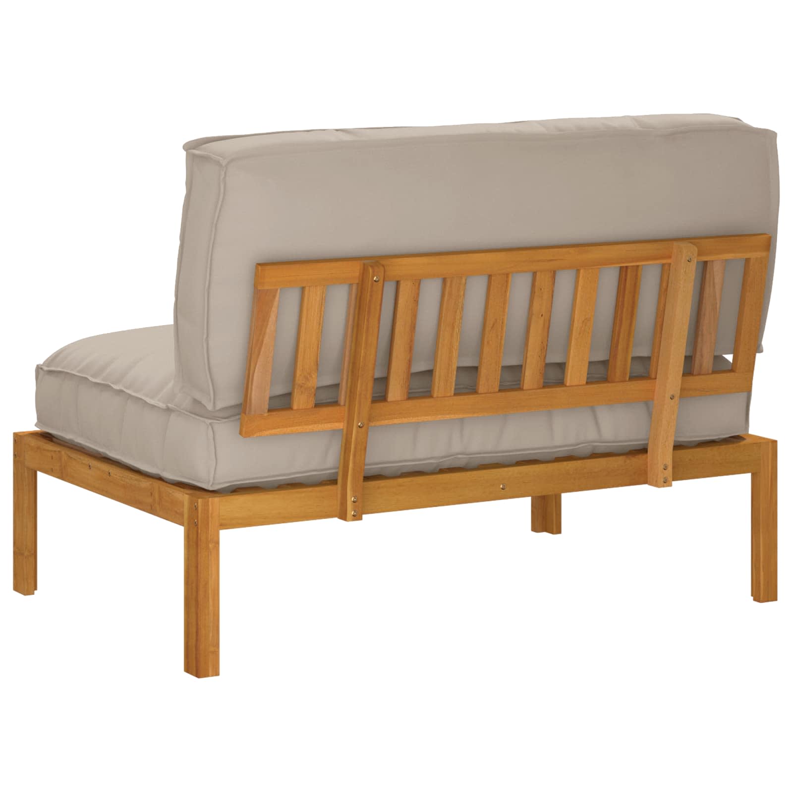 Bankstel met kussen Taupe 120 x 92 x 69 cm Massief Acaciahout image 8