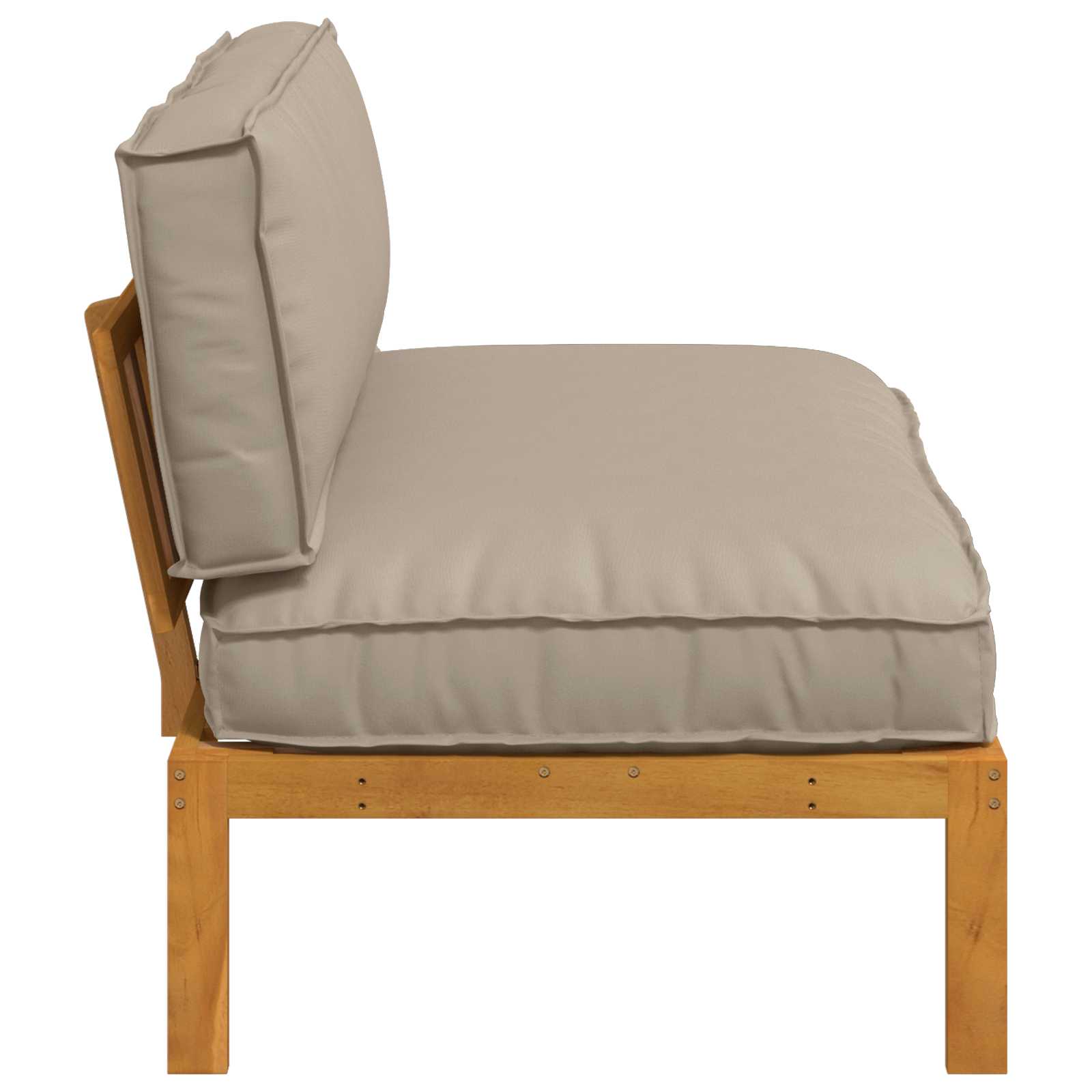 Bankstel met kussen Taupe 120 x 92 x 69 cm Massief Acaciahout image 7