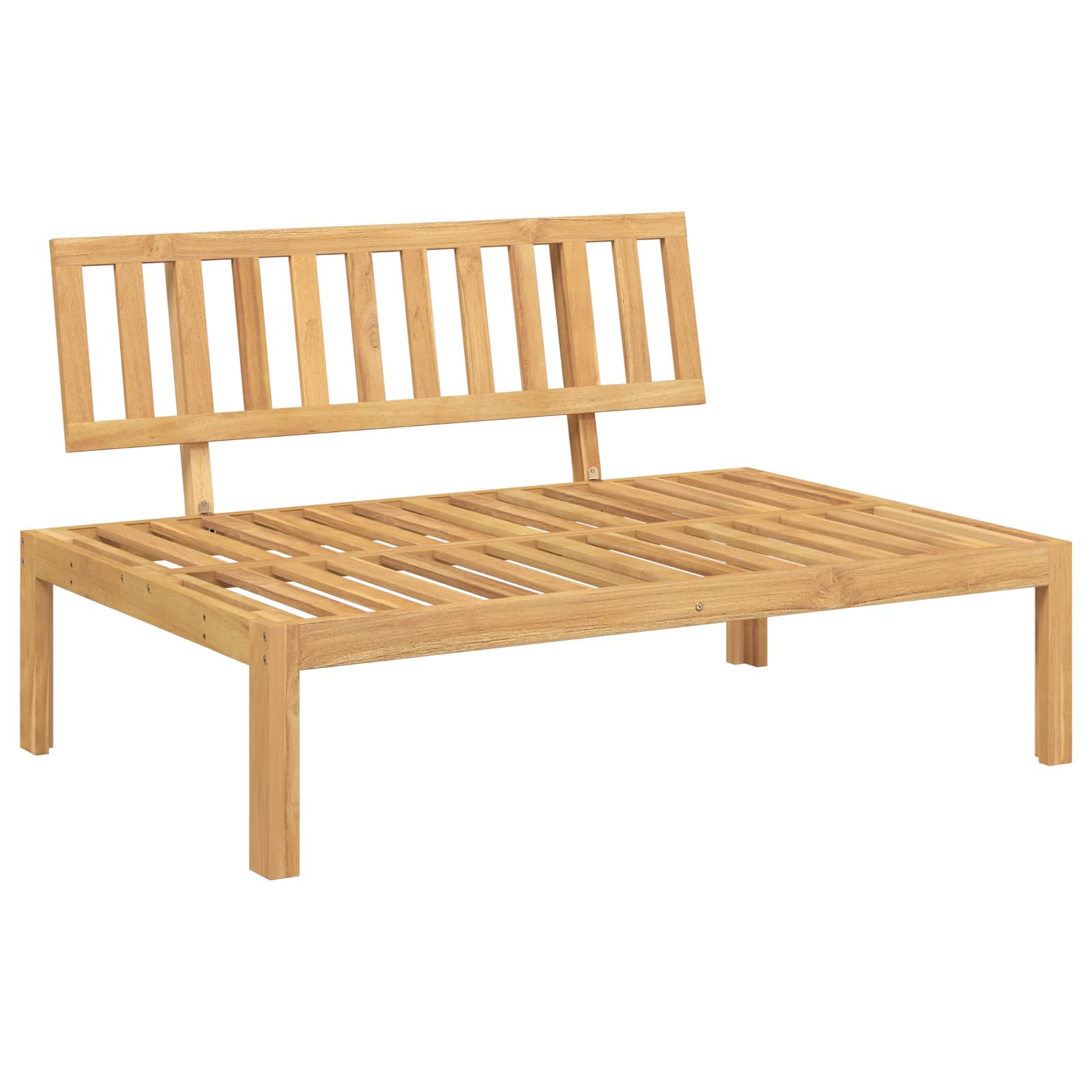 Bankstel met kussen Crème 120 x 80 x 69 cm Massief Acaciahout image 3