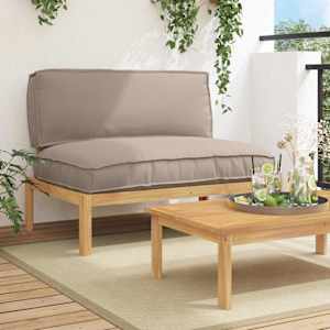 Set pohovek Taupe 120 x 92 x 69 cm Masivní akátové dřevo - obrázek 1