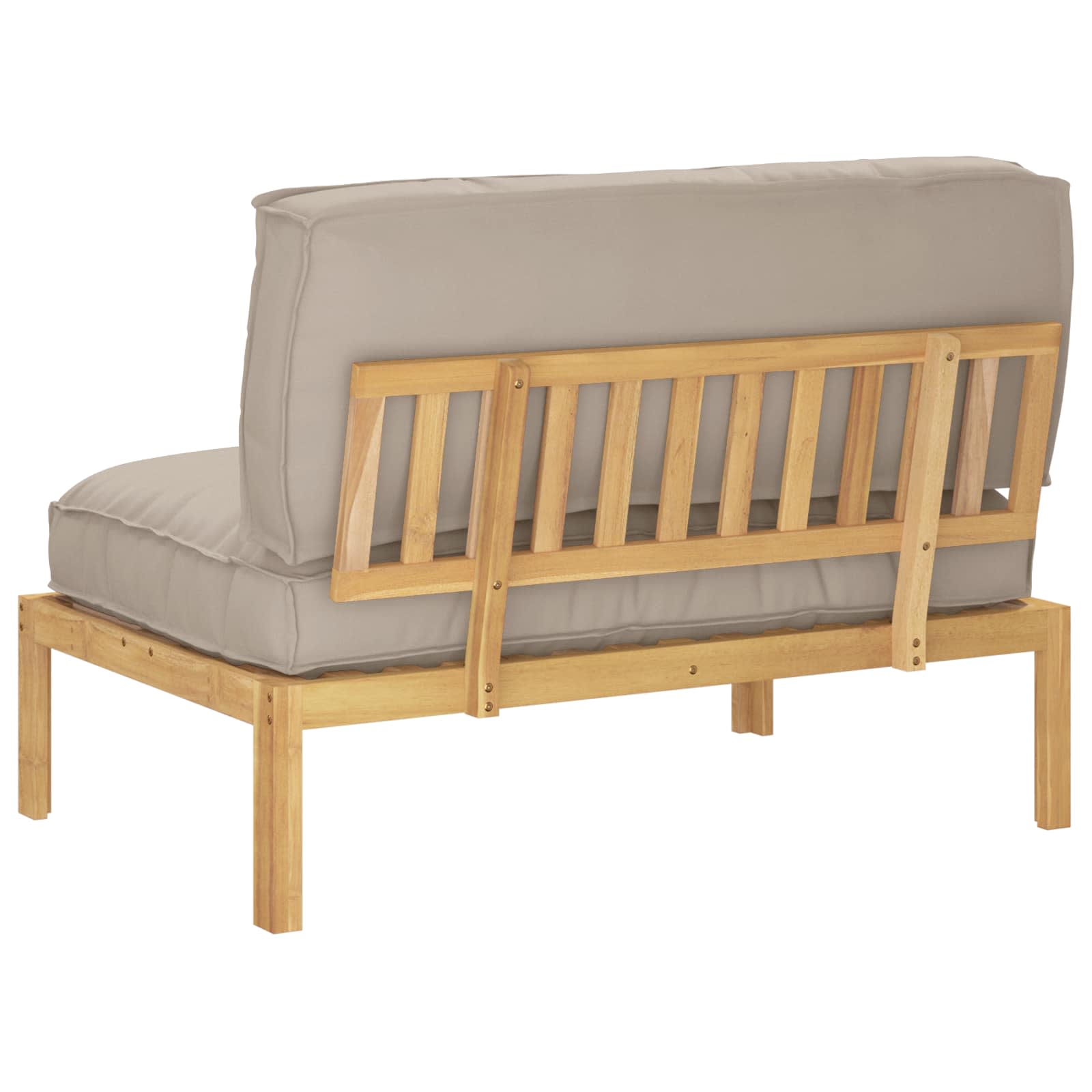 Bankstel met kussen Taupe 120 x 80 x 69 cm Massief Acaciahout image 8