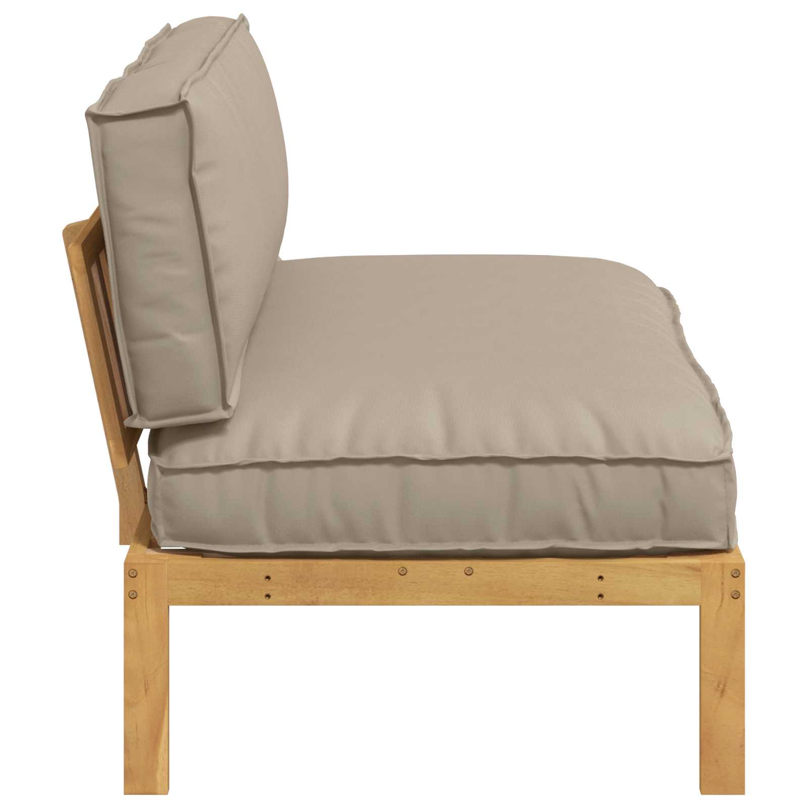 Bankstel met kussen Taupe 120 x 80 x 69 cm Massief Acaciahout image 7