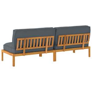 Set pohovek s polštářem 2 pcs Antracit Masivní akátové dřevo - obrázek 8