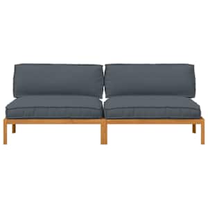 Set pohovek s polštářem 2 pcs Antracit Masivní akátové dřevo - obrázek 6