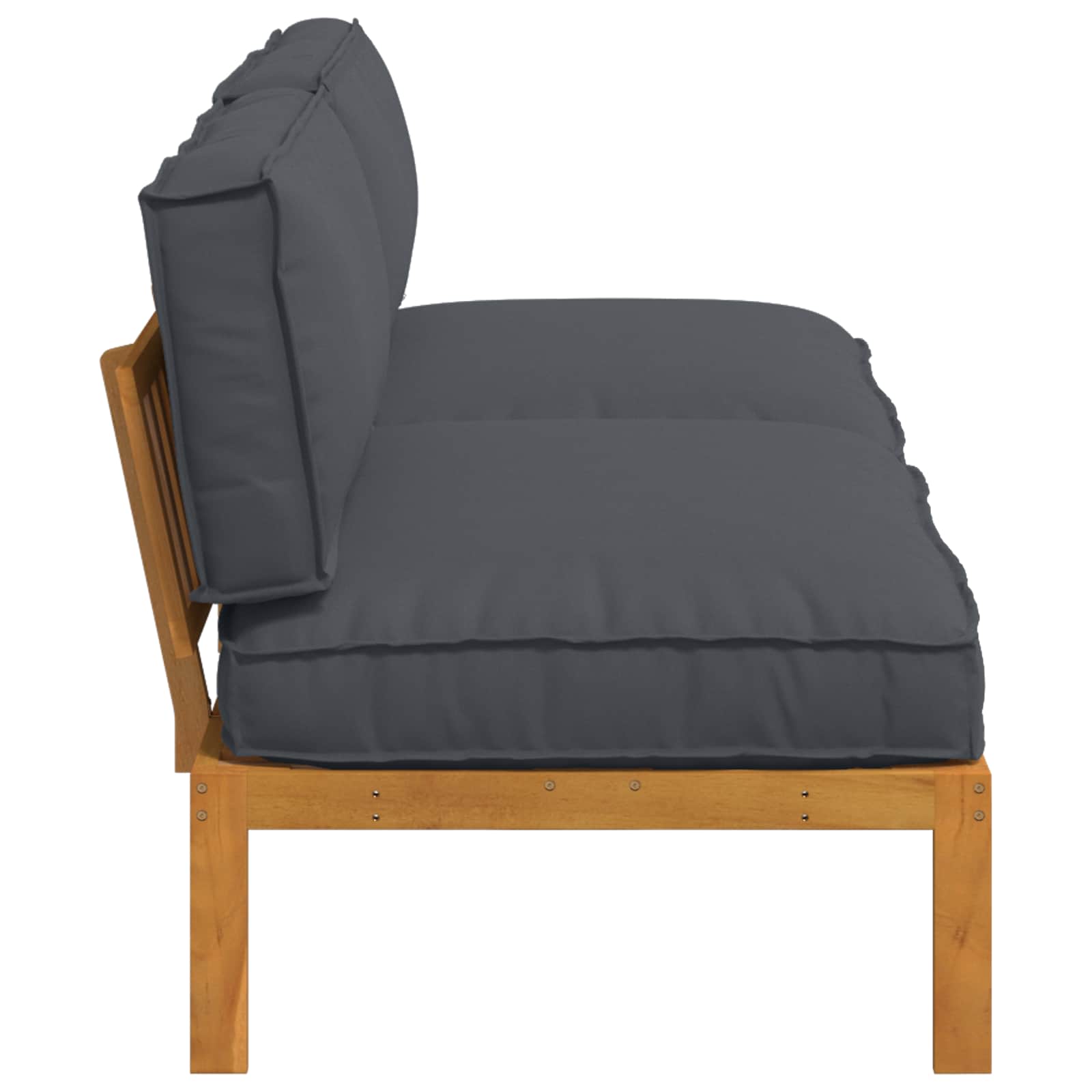 Bankstel Effen Antraciet 240 x 80 x 69 cm Massief Acaciahout image 7