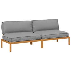 Set pohovek s polštářem 2 pcs Šedá Masivní akátové dřevo - obrázek 2