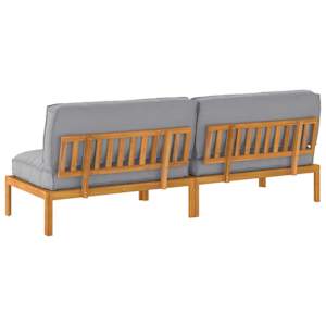 Set pohovek s polštářem 2 pcs Šedá Masivní akátové dřevo - obrázek 8