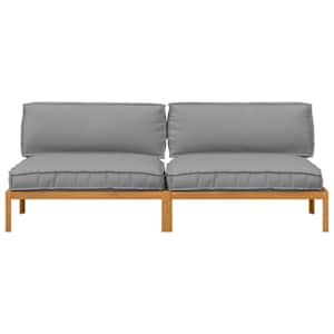 Set pohovek s polštářem 2 pcs Šedá Masivní akátové dřevo - obrázek 6