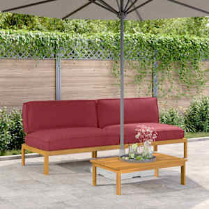 Set pohovek Víno Červené 240 x 92 x 69 cm Masivní akátové dřevo - obrázek 1
