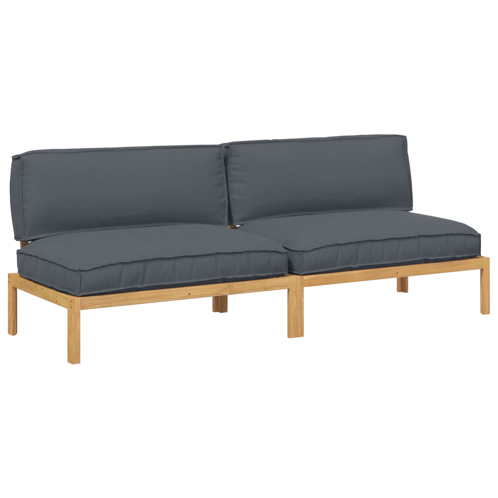 Thumbnail - vidaXL Sofa Set Uni Anthrazit 240 x 80 x 69 cm Massivholz Akazie