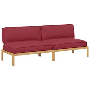 Set pohovek 2 pcs Víno Červené Masivní akátové dřevo - obrázek 2