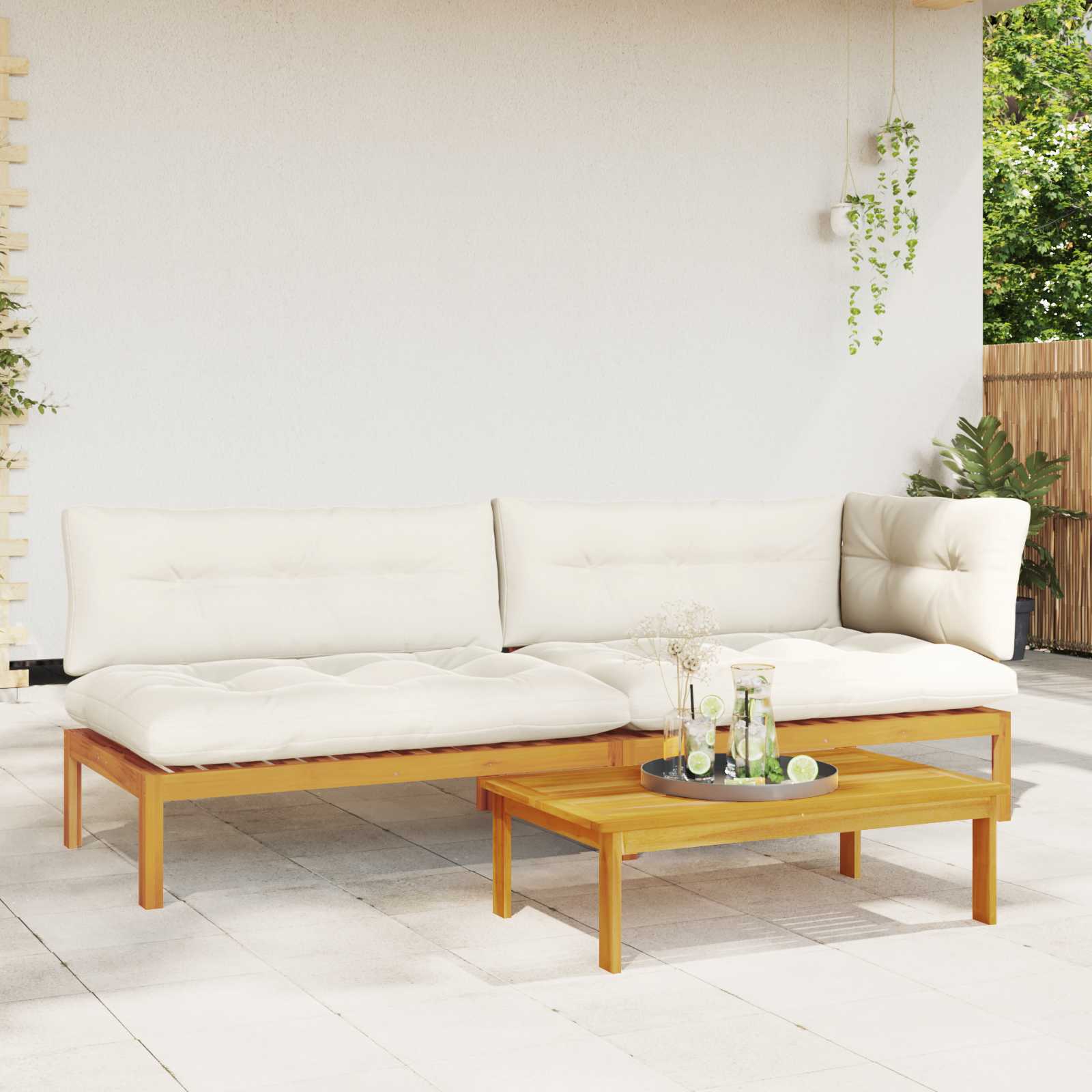 3 Stuk Garden Pallet Sofa Units Massief Acaciahout image 4