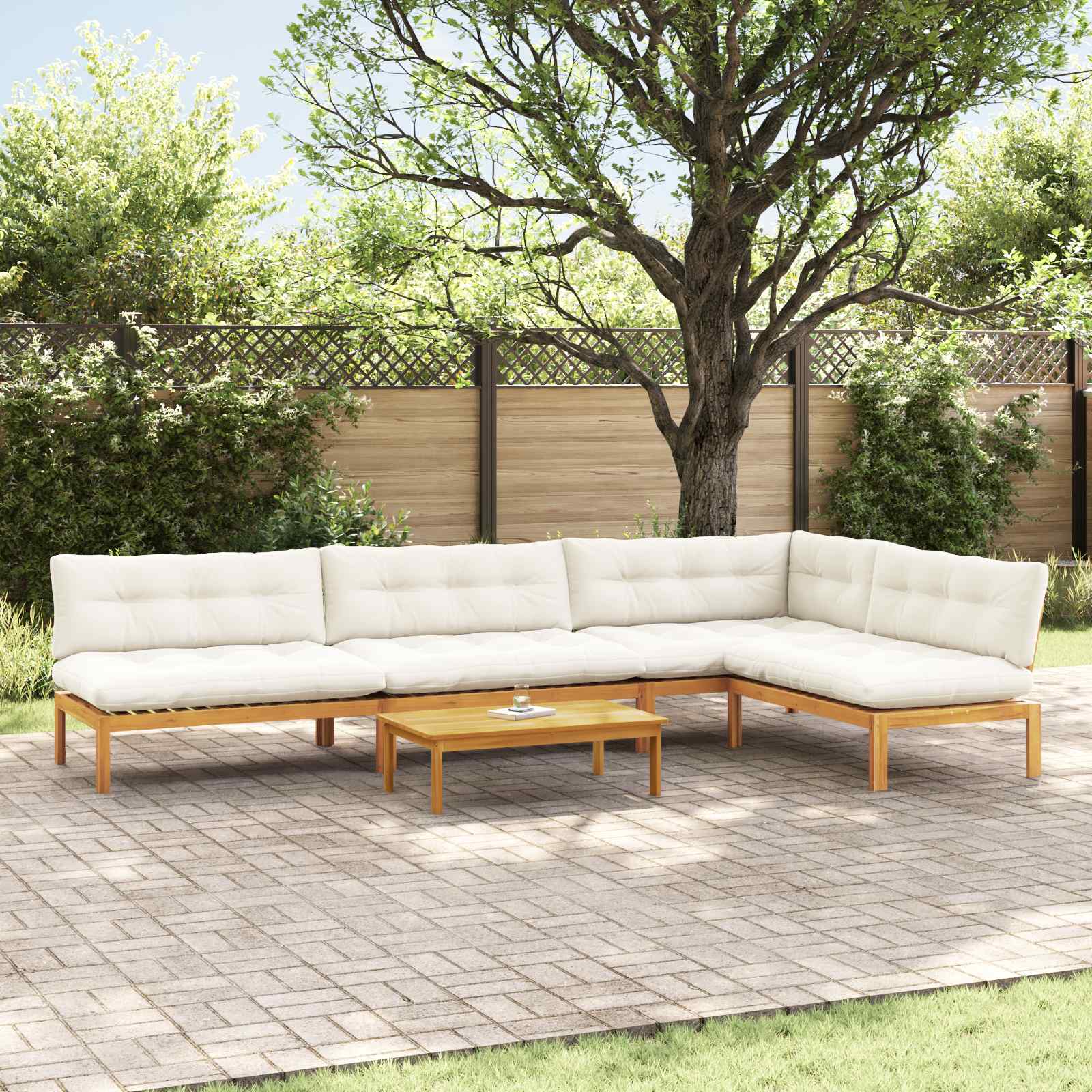 5 Stuk Garden Pallet Sofa Units Massief Acaciahout Naturel image 1
