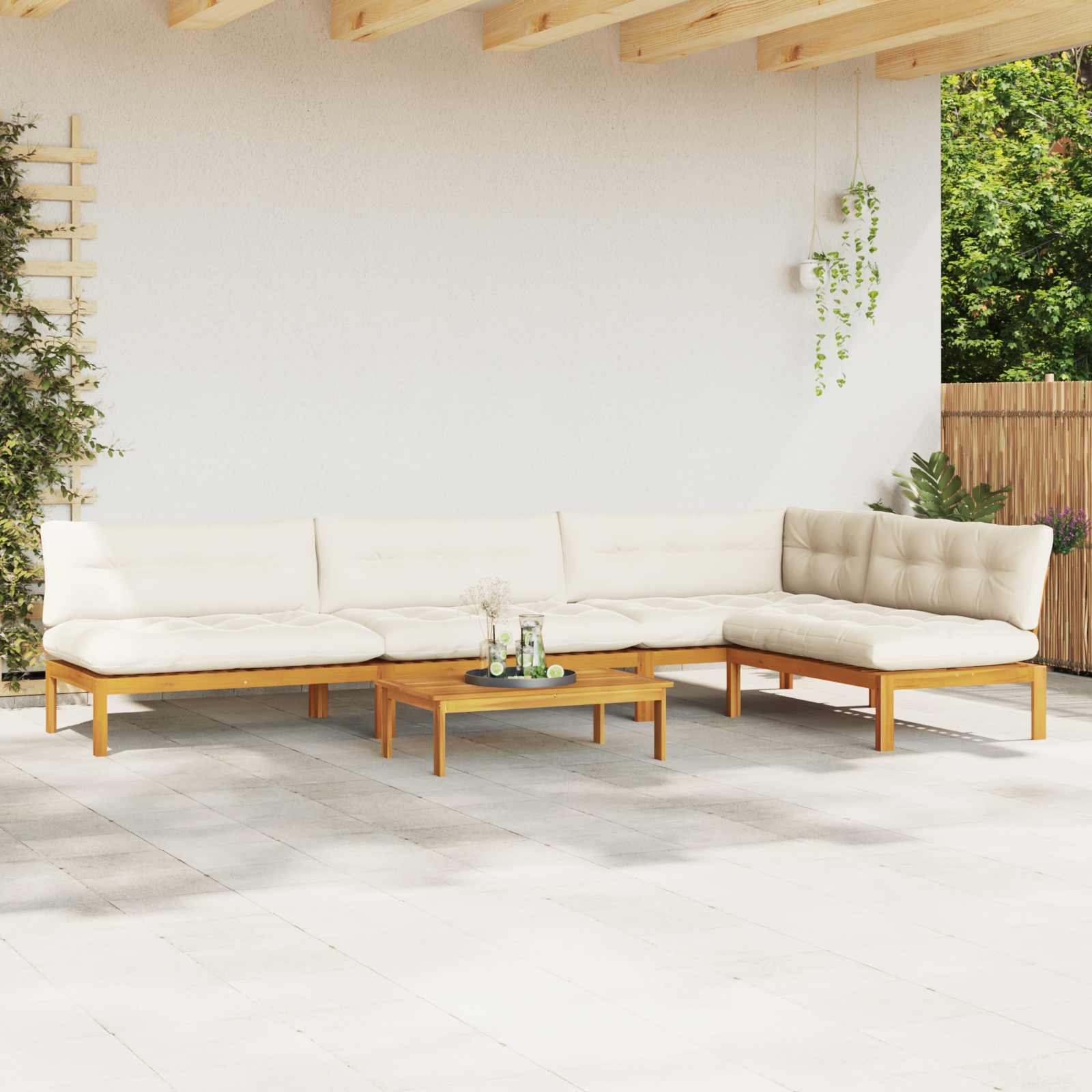 5 Stuk Garden Pallet Sofa Units Massief Acaciahout Naturel image 4