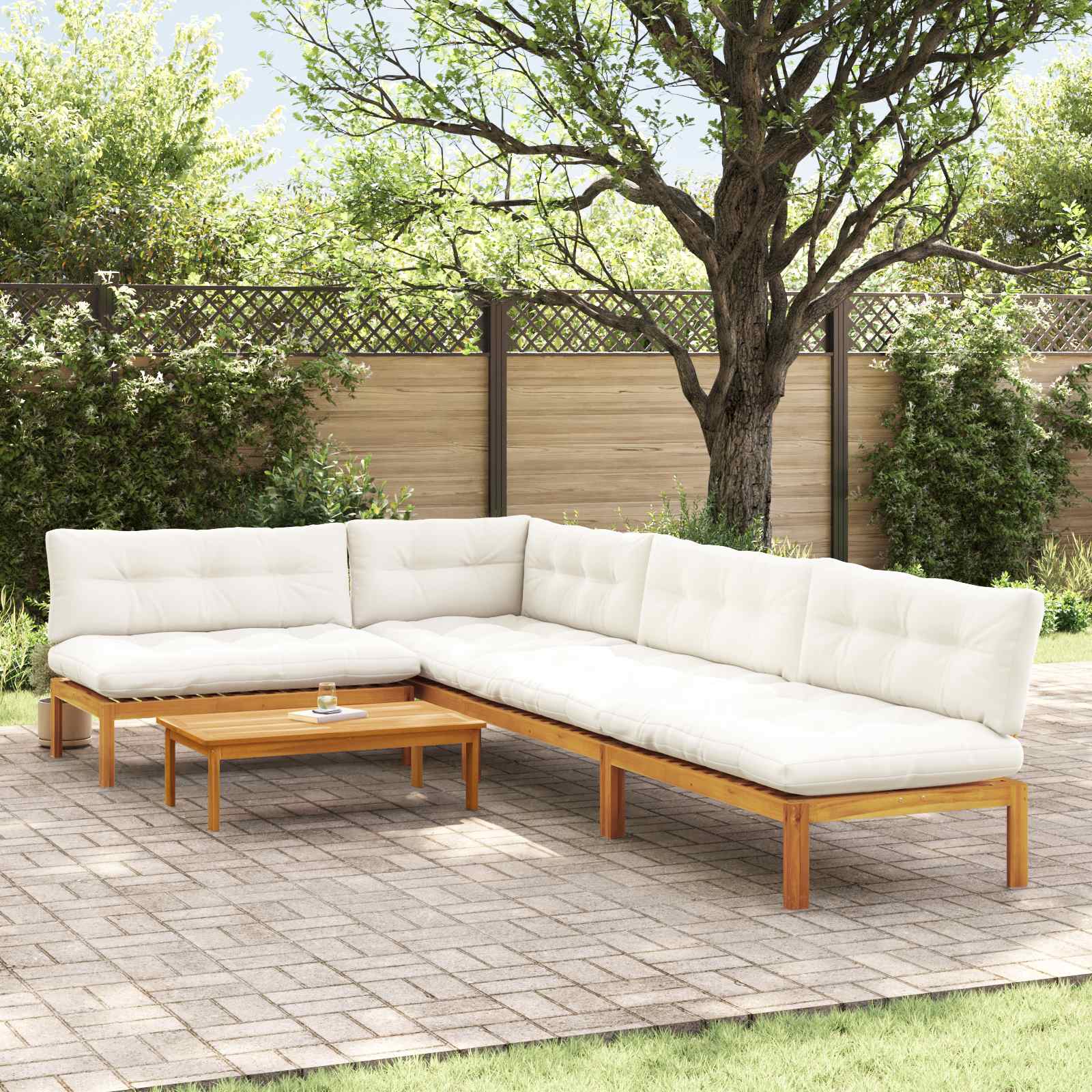 5 Stuk Garden Pallet Sofa Units Massief Acaciahout Naturel image 1